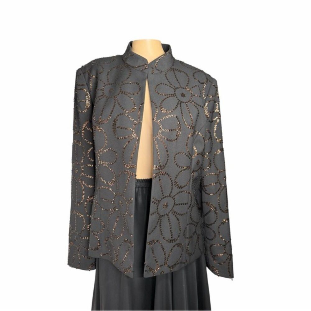 John Meyer of Norwich Beaded Floral Jacket Size 14